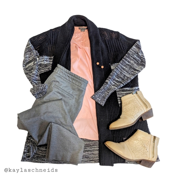 RVCA Knit Black & Heather Grey Cardigan | Autumn Cardi | Fall Vibes | Small - Picture 3 of 11